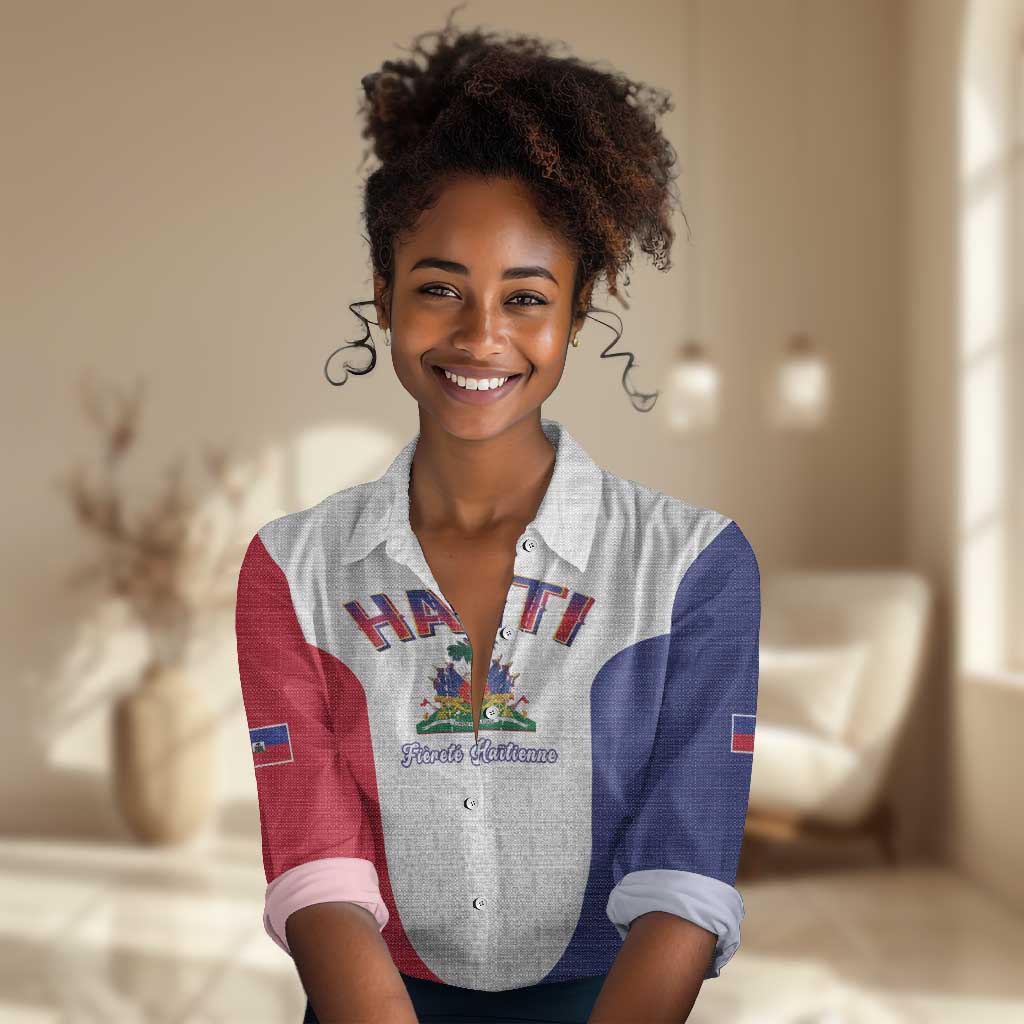 Afro-Haitians World Football 2026 Women Casual Shirt Haiti est de Retour White Voodoo Veve Spirits - African Pride