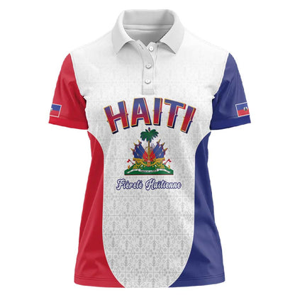 Afro-Haitians World Football 2026 Women Polo Shirt Haiti est de Retour White Voodoo Veve Spirits - African Pride