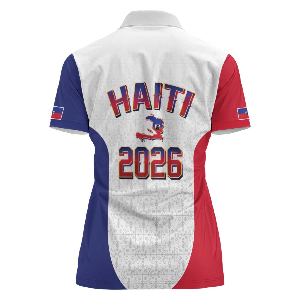 Afro-Haitians World Football 2026 Women Polo Shirt Haiti est de Retour White Voodoo Veve Spirits - African Pride