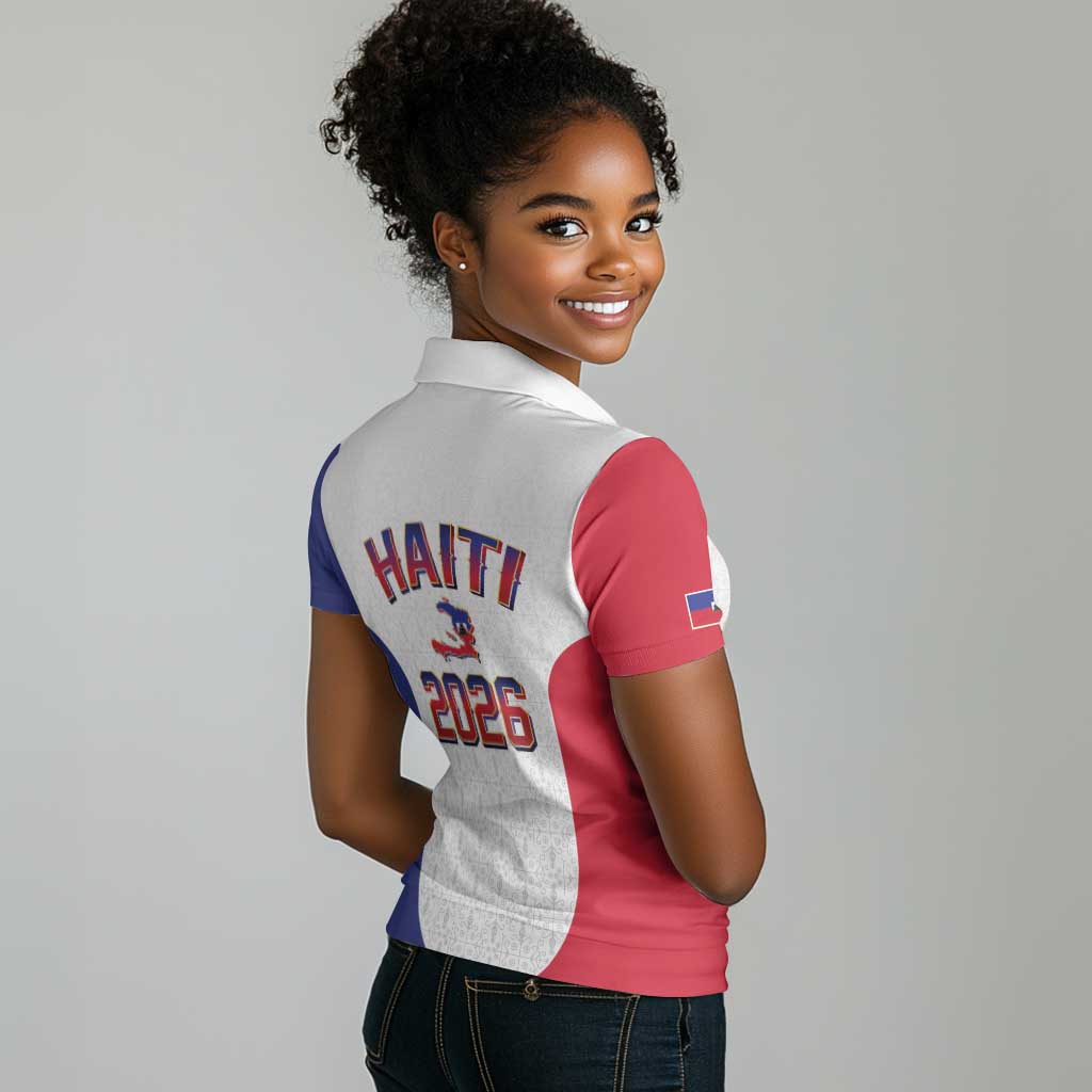 Afro-Haitians World Football 2026 Women Polo Shirt Haiti est de Retour White Voodoo Veve Spirits - African Pride