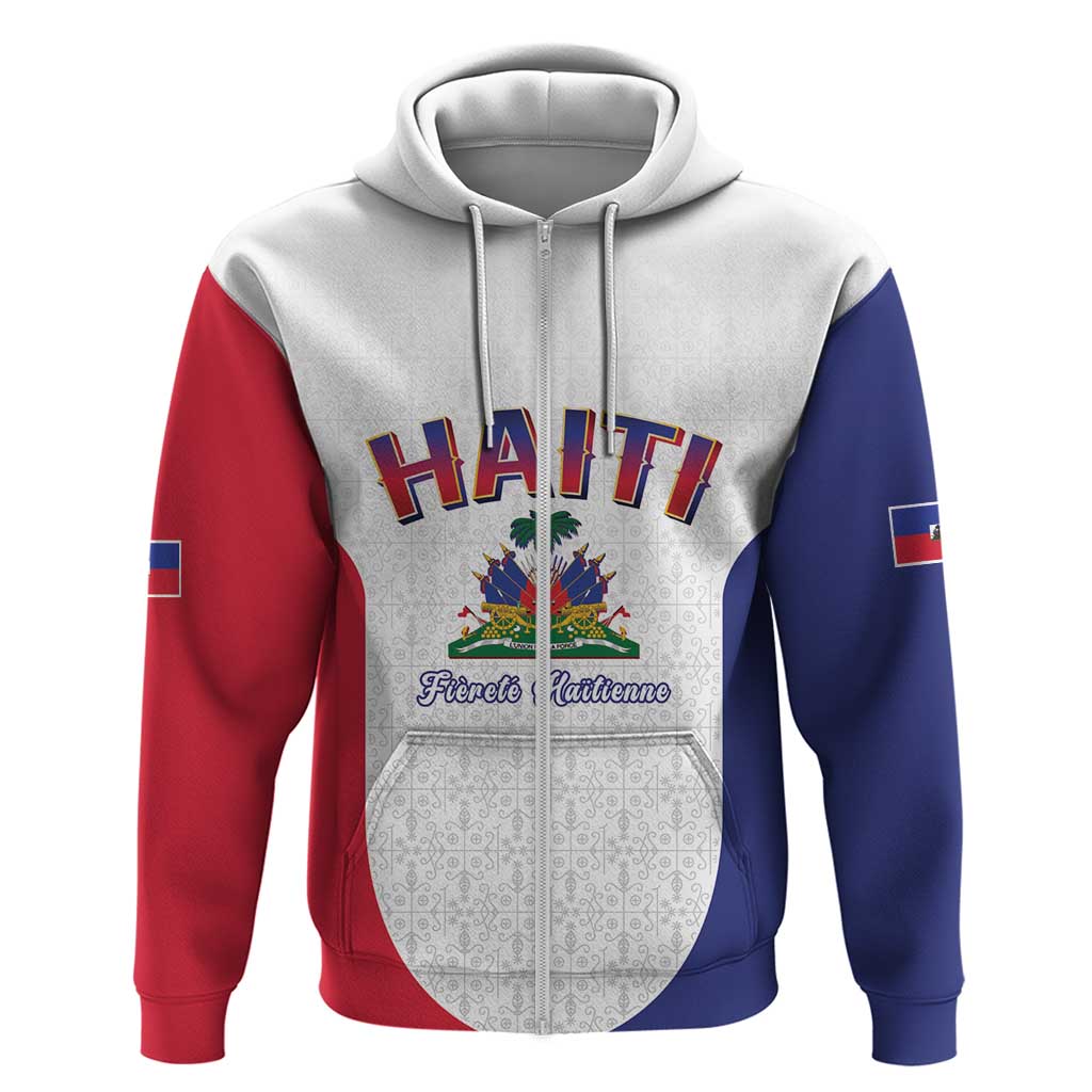 Afro-Haitians World Football 2026 Zip Hoodie Haiti est de Retour White Voodoo Veve Spirits - African Pride