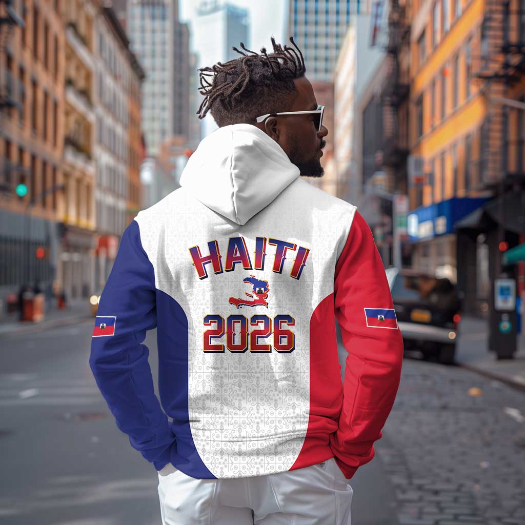 Afro-Haitians World Football 2026 Zip Hoodie Haiti est de Retour White Voodoo Veve Spirits - African Pride