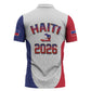 Afro-Haitians World Football 2026 Zipper Polo Shirt Haiti est de Retour White Voodoo Veve Spirits