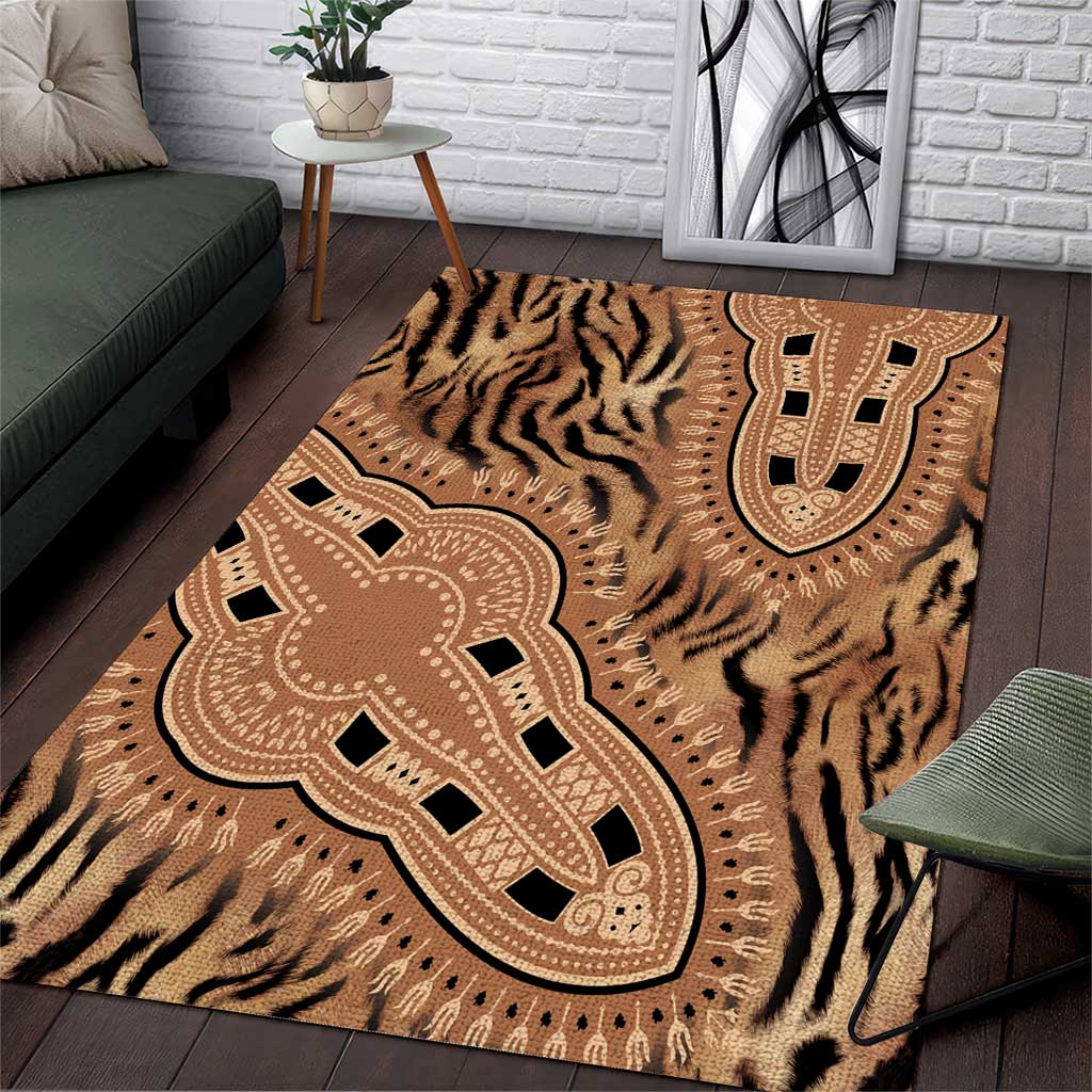 Afro Tiger Mix Dashiki Tribal Pattern Area Rug