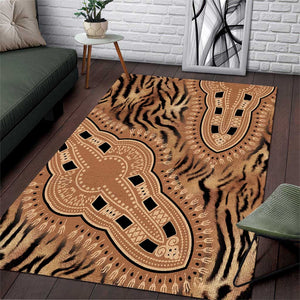 Afro Tiger Mix Dashiki Tribal Pattern Area Rug