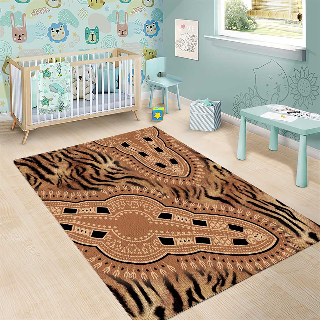 Afro Tiger Mix Dashiki Tribal Pattern Area Rug