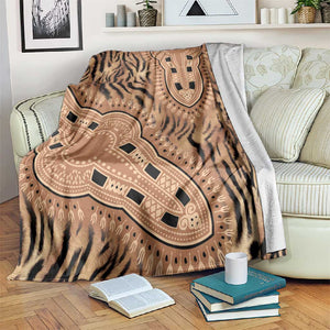 Afro Tiger Mix Dashiki Tribal Pattern Blanket