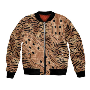 Afro Tiger Mix Dashiki Tribal Pattern Bomber Jacket