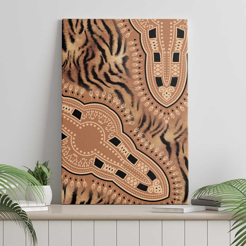 Afro Tiger Mix Dashiki Tribal Pattern Canvas Wall Art