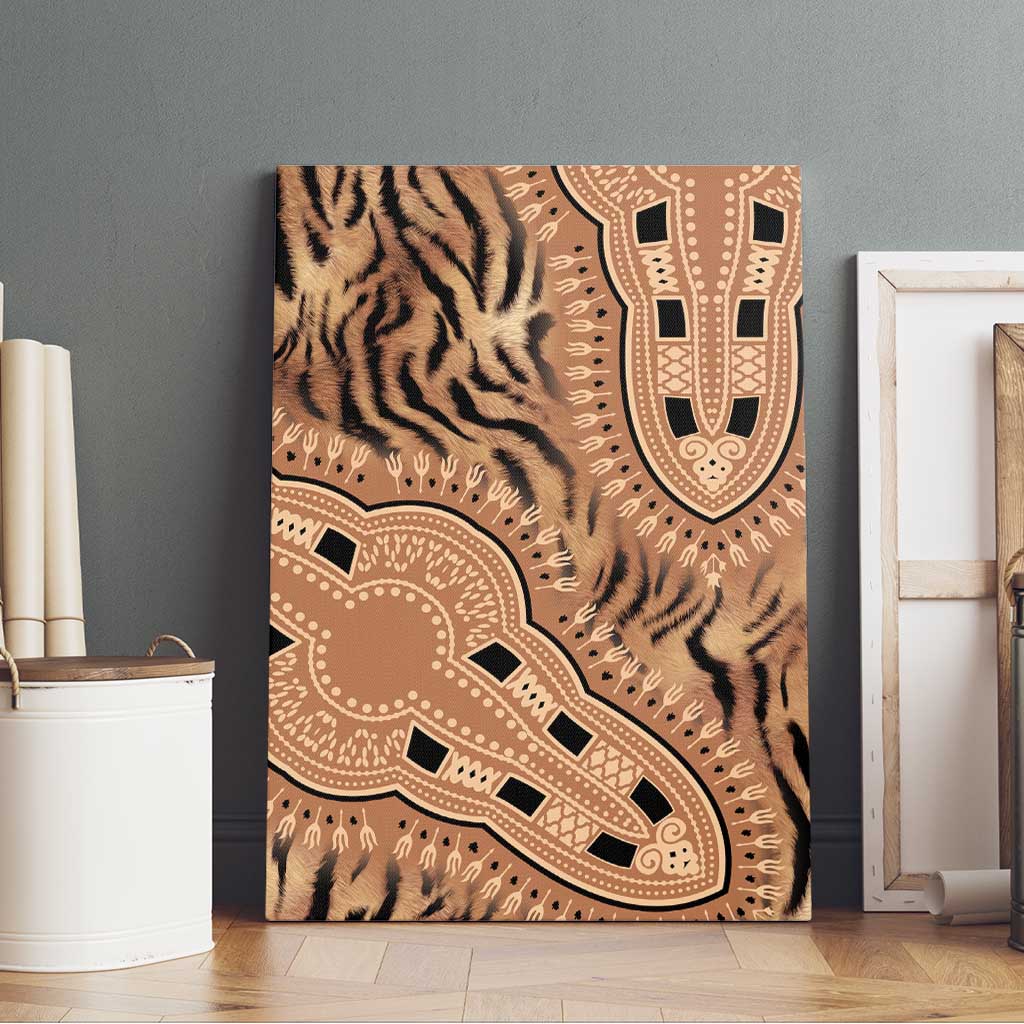 Afro Tiger Mix Dashiki Tribal Pattern Canvas Wall Art