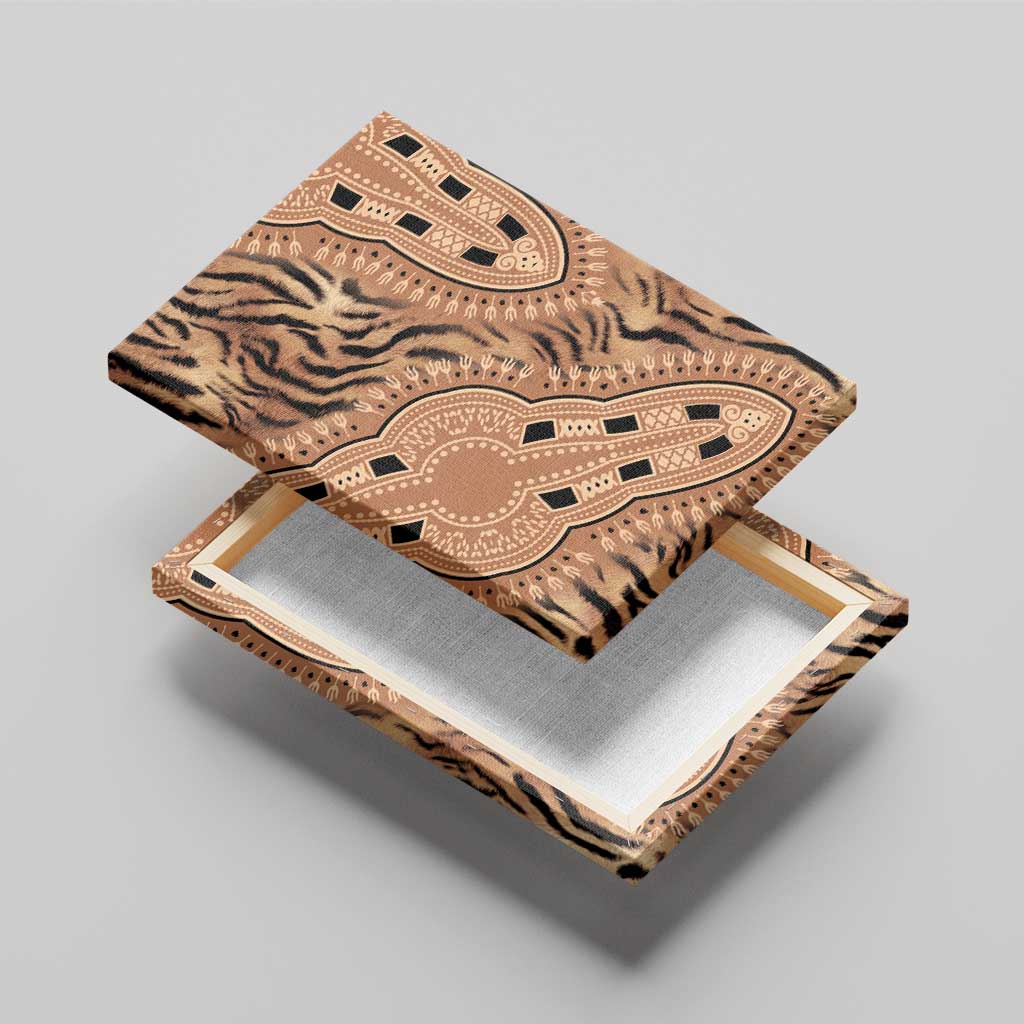 Afro Tiger Mix Dashiki Tribal Pattern Canvas Wall Art