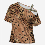 Africa Tiger Mix Dashiki Tribal Pattern Cross Shoulder Shirt