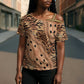 Africa Tiger Mix Dashiki Tribal Pattern Cross Shoulder Shirt