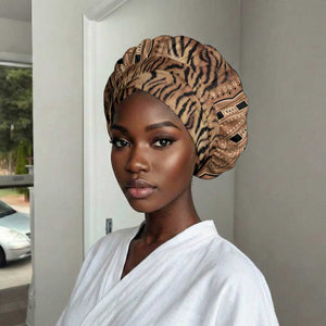 Africa Tiger Mix Dashiki Tribal Pattern Easy Headwrap