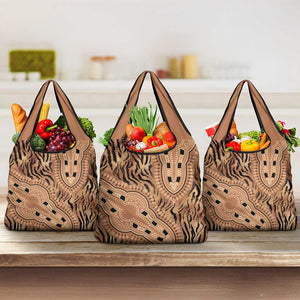 Afro Tiger Mix Dashiki Tribal Pattern Grocery Bag
