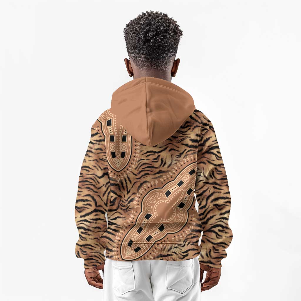 Afro Tiger Mix Dashiki Tribal Pattern Kid Hoodie
