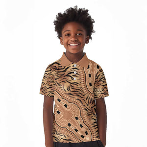 Afro Tiger Mix Dashiki Tribal Pattern Kid Polo Shirt