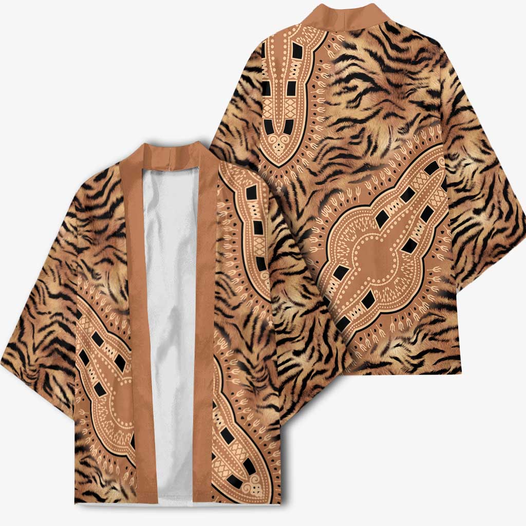 Africa Tiger Mix Dashiki Tribal Pattern Kimono