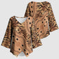 Africa Tiger Mix Dashiki Tribal Pattern Kimono Sleeve Blouse