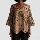 Africa Tiger Mix Dashiki Tribal Pattern Kimono Sleeve Blouse