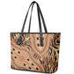 Afro Tiger Mix Dashiki Tribal Pattern Leather Tote Bag