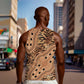 Afro Tiger Mix Dashiki Tribal Pattern Men Tank Top