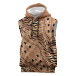Afro Tiger Mix Dashiki Tribal Pattern Sleeveless Hoodie - African Pride