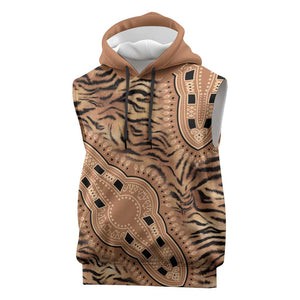 Afro Tiger Mix Dashiki Tribal Pattern Sleeveless Hoodie - African Pride