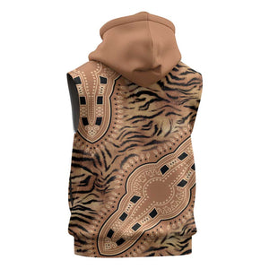 Afro Tiger Mix Dashiki Tribal Pattern Sleeveless Hoodie - African Pride