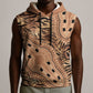 Afro Tiger Mix Dashiki Tribal Pattern Sleeveless Hoodie - African Pride
