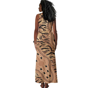 Afro Tiger Mix Dashiki Tribal Pattern Tank Maxi Dress
