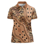 Afro Tiger Mix Dashiki Tribal Pattern Women Polo Shirt