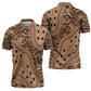 Africa Tiger Mix Dashiki Tribal Pattern Zipper Polo Shirt