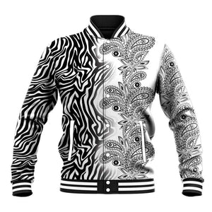 Afro Zebra Mix Paisley Tribal Pattern Baseball Jacket LT9