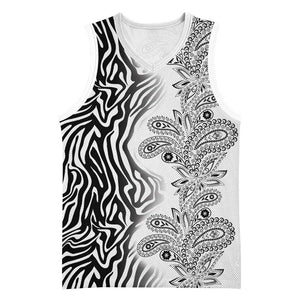 Afro Zebra Mix Paisley Tribal Pattern Basketball Jersey - African Pride