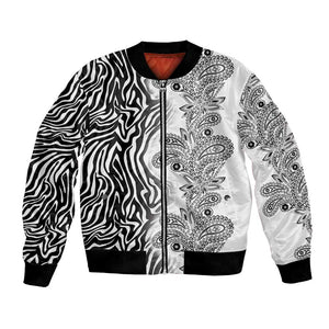 Afro Zebra Mix Paisley Tribal Pattern Bomber Jacket