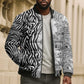 Africa Zebra Mix Paisley Tribal Pattern Bomber Puffer Jacket