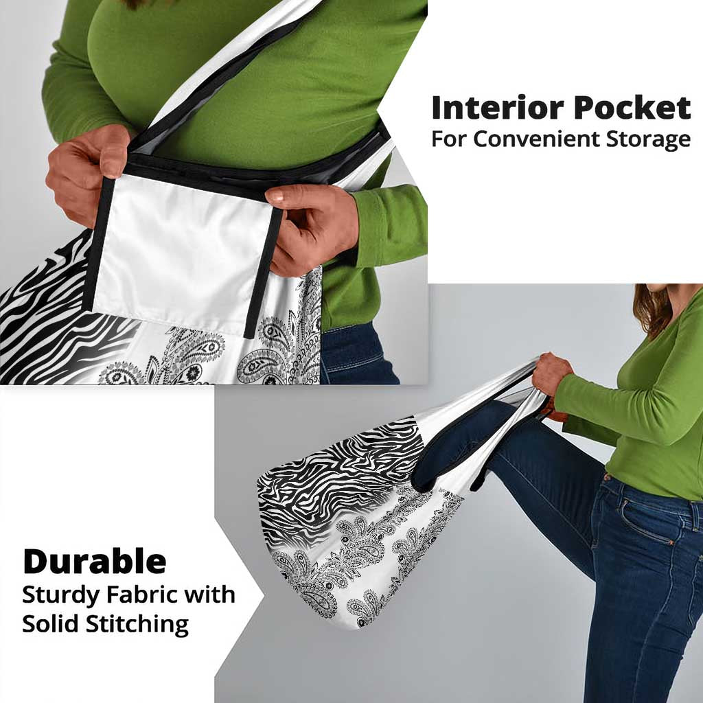 Afro Zebra Mix Paisley Tribal Pattern Grocery Bag