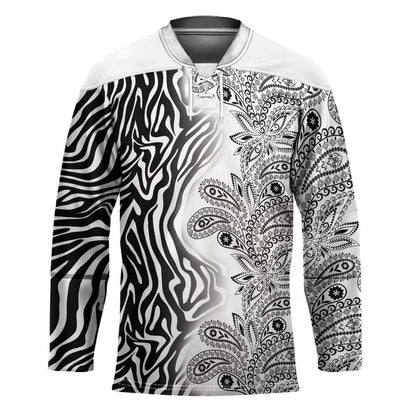 Africa Zebra Mix Paisley Tribal Pattern Hockey Jersey