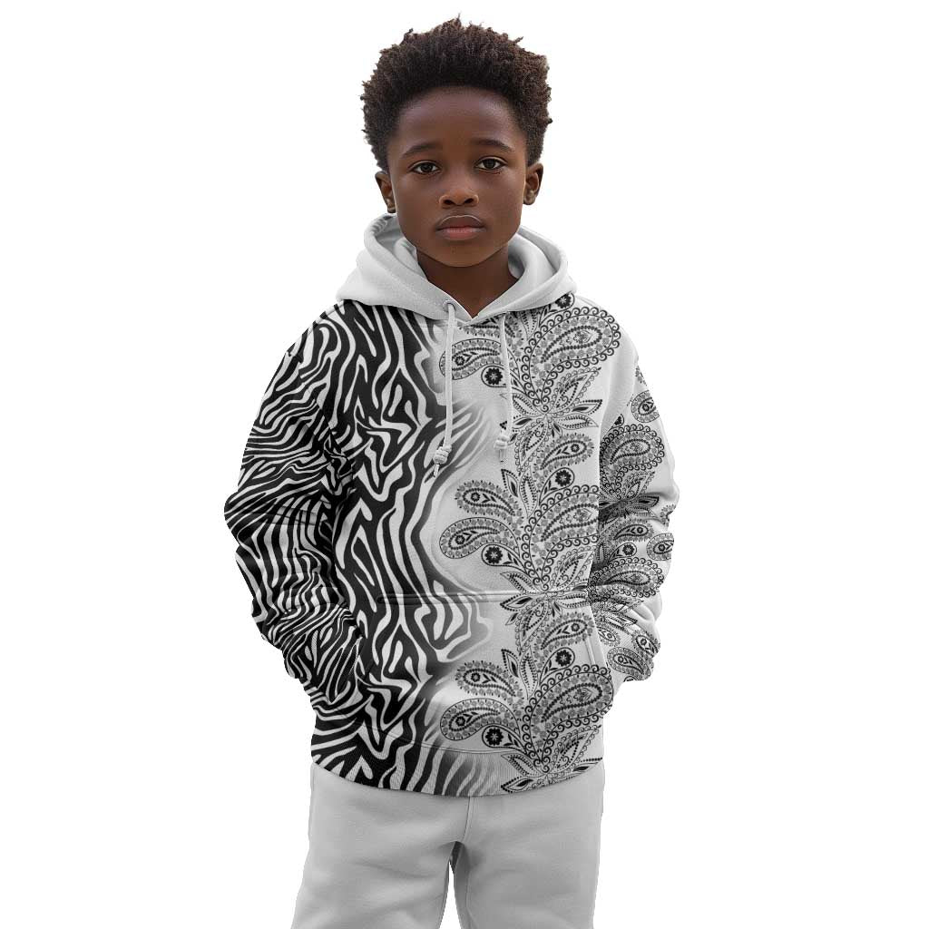 Afro Zebra Mix Paisley Tribal Pattern Kid Hoodie