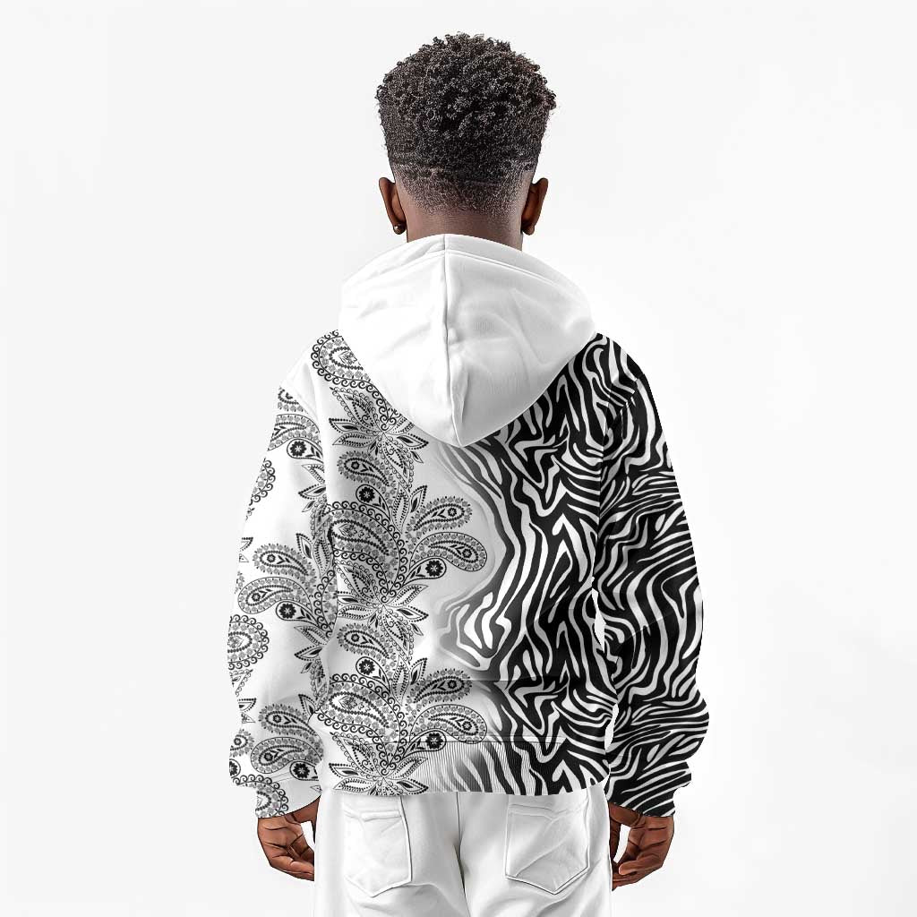 Afro Zebra Mix Paisley Tribal Pattern Kid Hoodie
