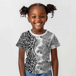 Afro Zebra Mix Paisley Tribal Pattern Kid T shirt