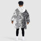 Afro Zebra Mix Paisley Tribal Pattern KId Wearable Blanket Hoodie