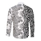 Afro Zebra Mix Paisley Tribal Pattern Long Sleeve Button Shirt