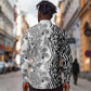 Afro Zebra Mix Paisley Tribal Pattern Long Sleeve Button Shirt