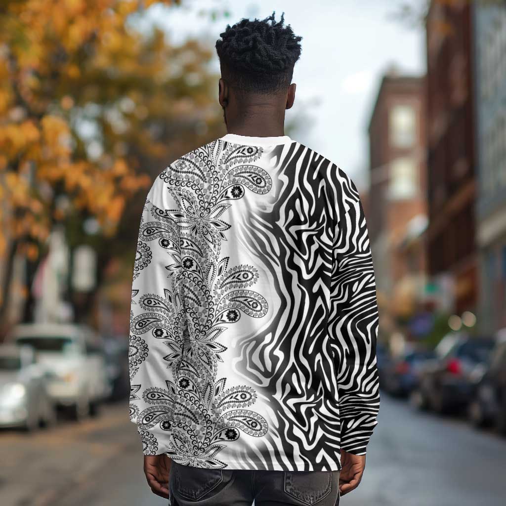 Afro Zebra Mix Paisley Tribal Pattern Long Sleeve Shirt LT9