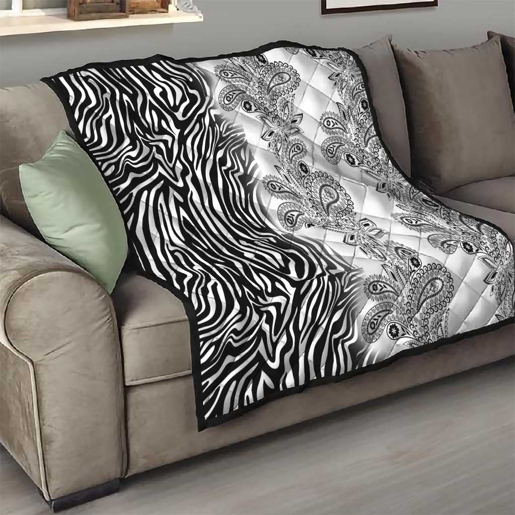 Afro Zebra Mix Paisley Tribal Pattern Quilt