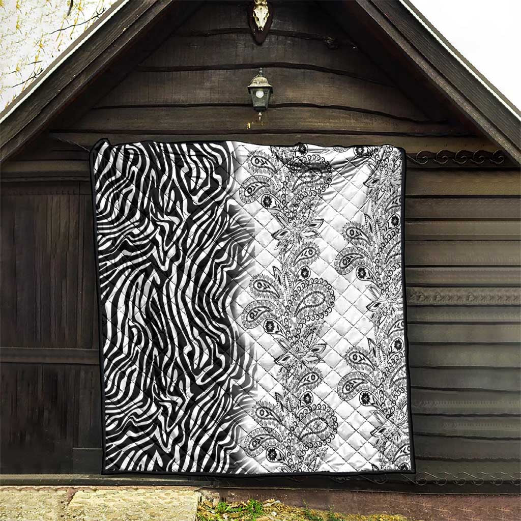 Afro Zebra Mix Paisley Tribal Pattern Quilt