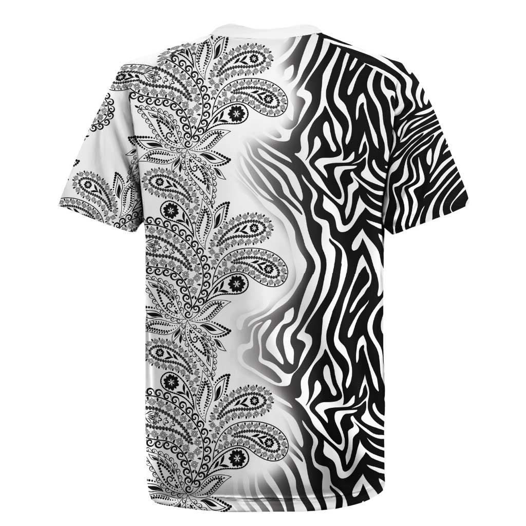 Afro Zebra Mix Paisley Tribal Pattern Rugby Jersey