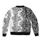 Afro Zebra Mix Paisley Tribal Pattern Sleeve Zip Bomber Jacket